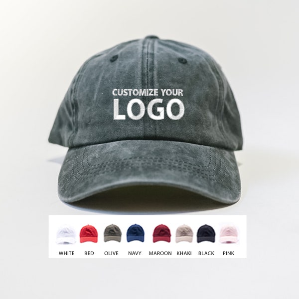 Logo Embroidery With Your Own Text or Design, Custom Embroidered Logo Hat, Gifts For Men, Gifts For Women, Handmade Logo Hat, Free Shipping