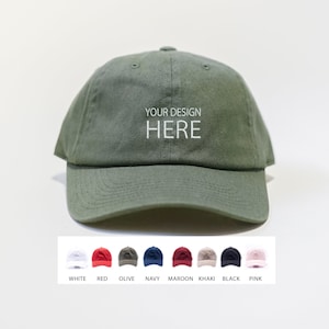 Olive Custom Embroidered Dad Hat, Personalized Embroidery With Text or Design, Gifts For Men, Gifts For Women, Handmade Gift, Free Shipping