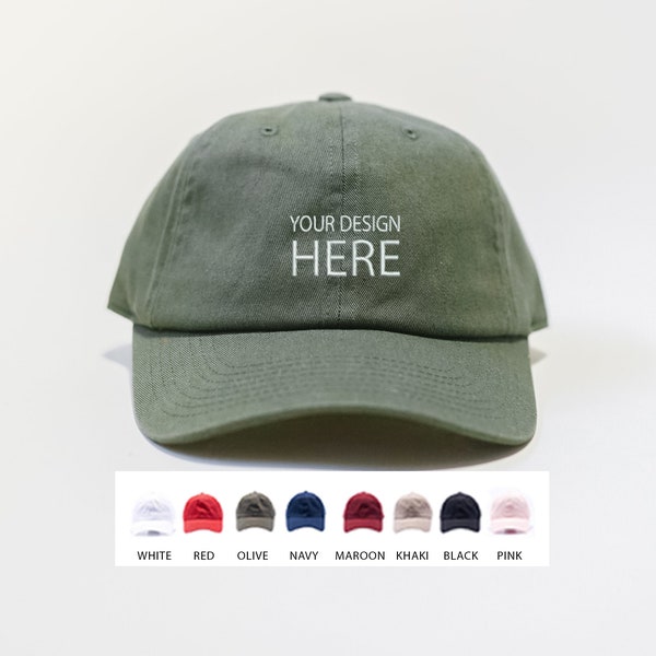 Olive Custom Embroidered Dad Hat, Personalized Embroidery With Text or Design, Gifts For Men, Gifts For Women, Handmade Gift, Free Shipping