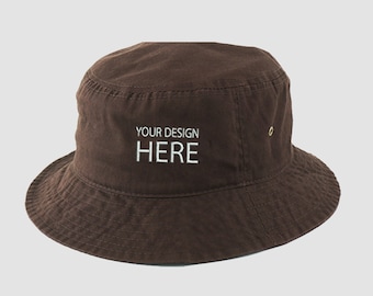 Custom Embroidered Chocolate Bucket Hats For Men and Women / Bucket Hats / Summer Hats / Outdoor Hats / Custom Embroidered Hat Cap