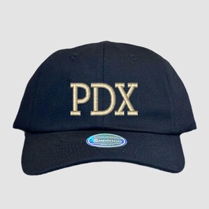 PDX Custom Embroidered Airport Code Hat, Airport Code Monogrammed Hat, Airport Code City Hat, Custom Travel Hat, Aviator Hat, City Name Hat