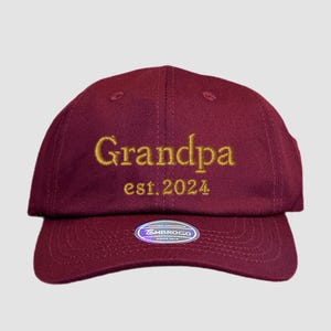 Grandpa Est Embroidered Hat, Grandpa Embroidery Hat, Unique Grandpa Hat, Grandpa Embroidery,  Embroidered Hat for Grandpa, Gift for Grandpa