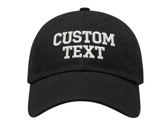 Black Custom Embroidered Dad Hat, Personalized Baseball Cap