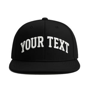 Custom Embroidered Black Snapback Hat, Custom Text Hat, Custom Logo Hats, Personalized Embroidered Cap, Unisex Hats, Custom Embroidery Hat