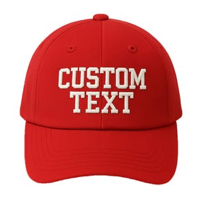 Custom Embroidered Red Hat, Custom Text Hat, Custom Logo Hats, Personalized Embroidered Cap, Monogrammed Hat, Custom Embroidery Hat,