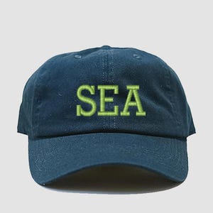 SEA Custom Embroidered Airport Code Hat, Airport Code Monogrammed Hat, Airport Code City Hat, Custom Travel Hat, Aviator Hat, City Name Hat