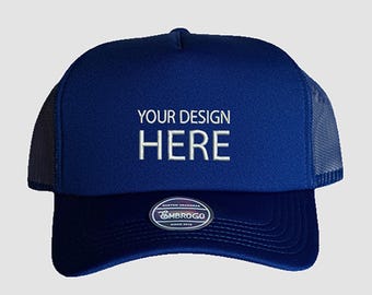 Royal Blue gestickter benutzerdefinierter Schaumstoff Trucker-Hut, benutzerdefinierter Text und Design-Hut, Geschenke für Männer, Geschenke für Frauen, handgemachtes Geschenk, kostenloser Versand
