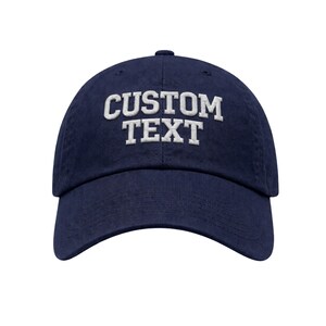 Navy Custom Embroidered Dad Hat, Personalized Baseball Cap