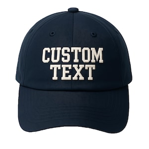 Custom Embroidered Navy Hat, Custom Text Hat, Custom Logo Hats, Personalized Embroidered Cap, Monogrammed Hat, Custom Embroidery Hat