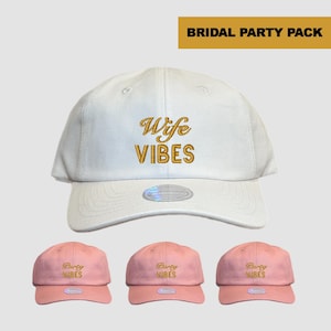Wife Vibes Bachelorette Party Embroidered Hats, Party Vibes Embroidered Bridal Party Hats, Bachelorette Hats, Custom Bachelorette Party Hats
