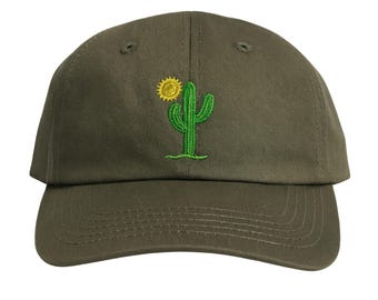 Cactus Sun Embroidered Baseball Cap: Custom Desert Hat