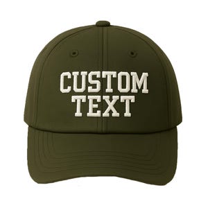 Custom Embroidered Olive Hat, Custom Text Hat, Custom Logo Hats, Personalized Embroidered Cap, Monogrammed Hat, Custom Embroidery Hat