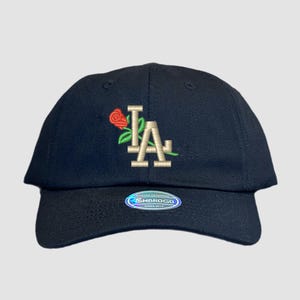 LA Rose Custom Embroidered Hat, Los Angeles Hat, LA Snapback, California Embroidery Hat, Custom Embroidered LA Hat, Los Angeles Baseball Cap