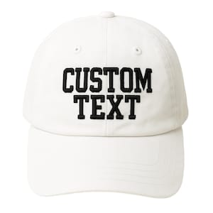 Custom Embroidered White Hat, Custom Text Hat, Custom Logo Hats, Personalized Embroidered Cap, Monogrammed Hat, Custom Embroidery Hat