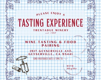 Wine Tasting Canva Template: Picnic Voucher, Event Flyer (Printable)