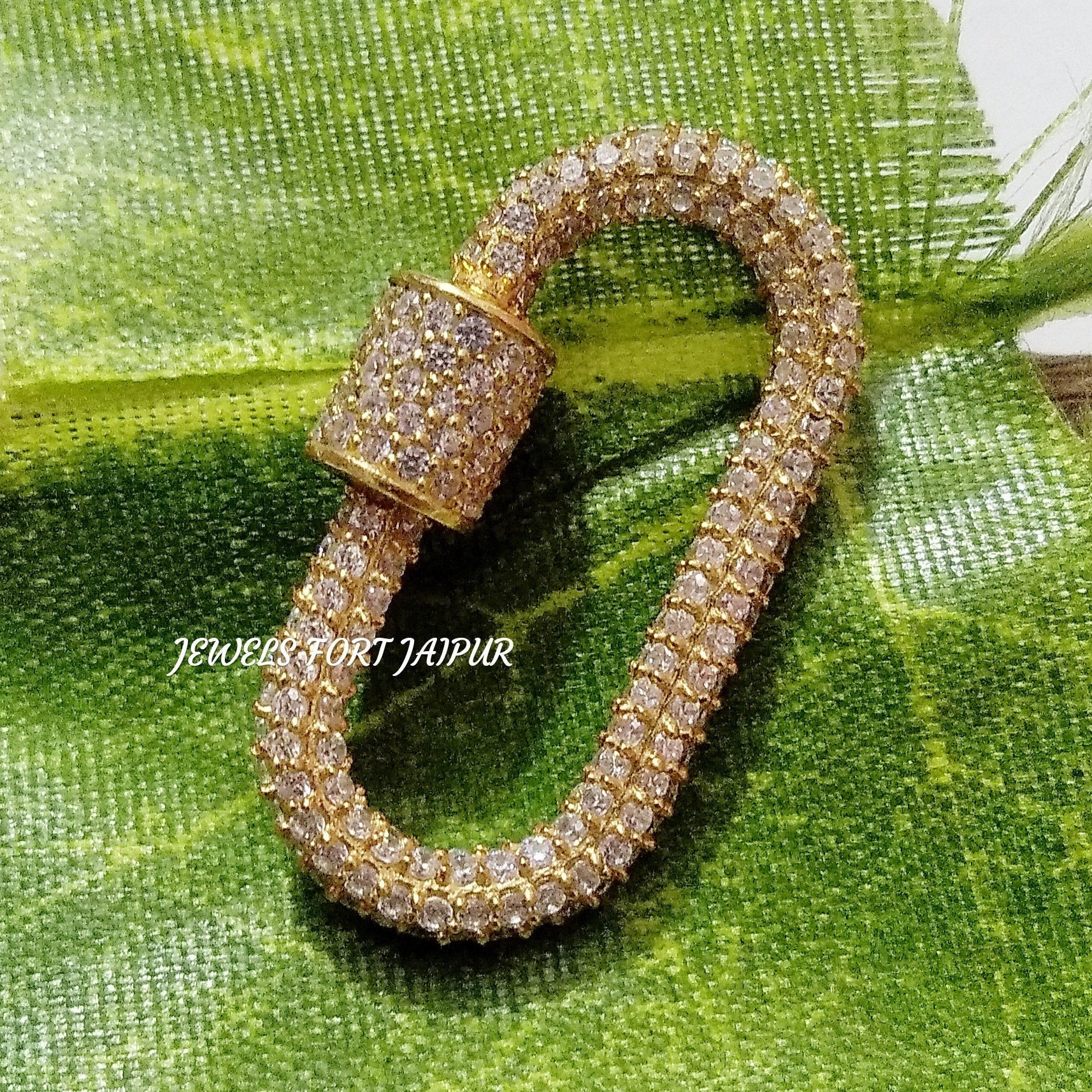 14K Gold Diamond Carabiner Lock Gold Diamond Carabiner Etsy