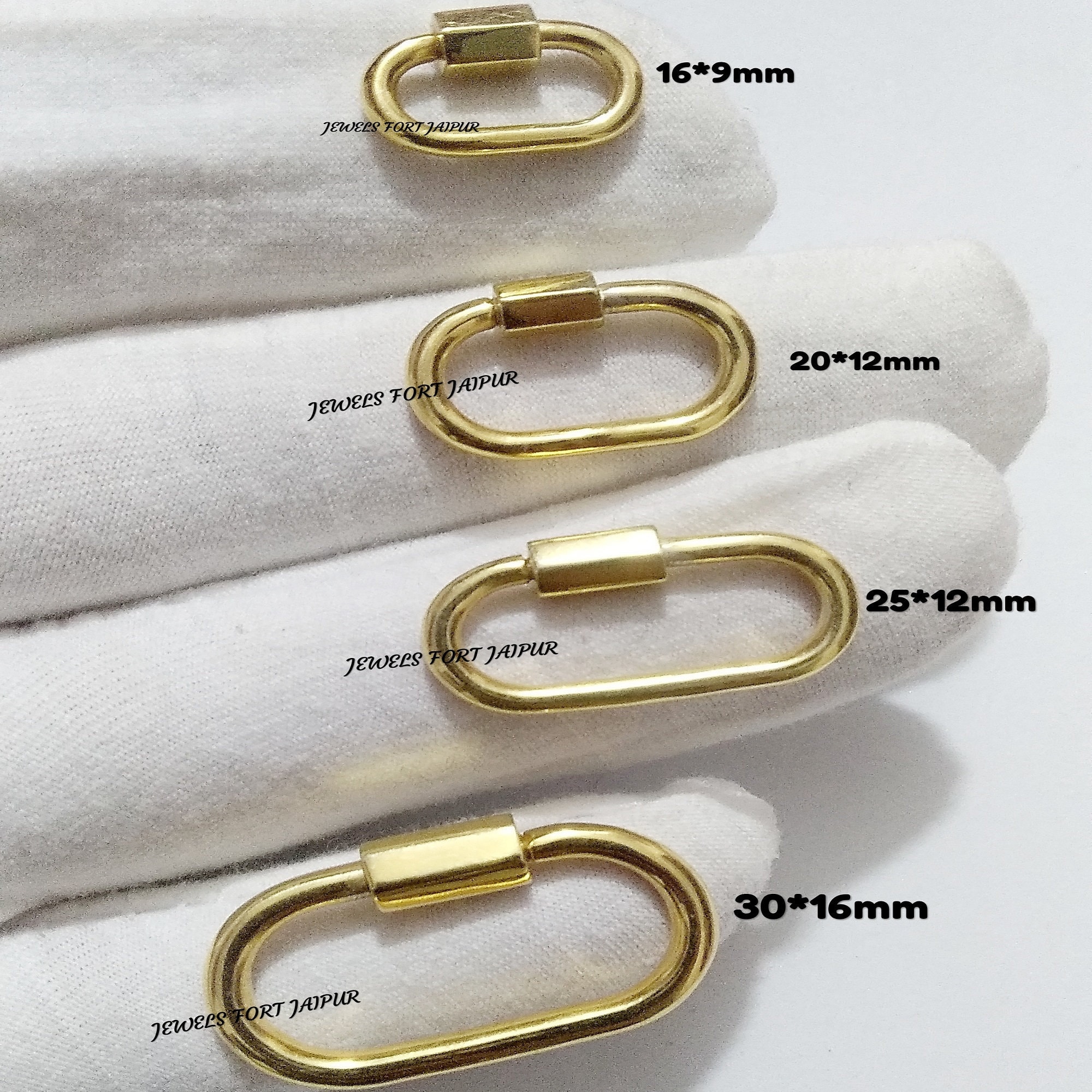 14k Soild Yellow Gold Carabiner Lock,14k Gold Carabiner Jewelry, Plain