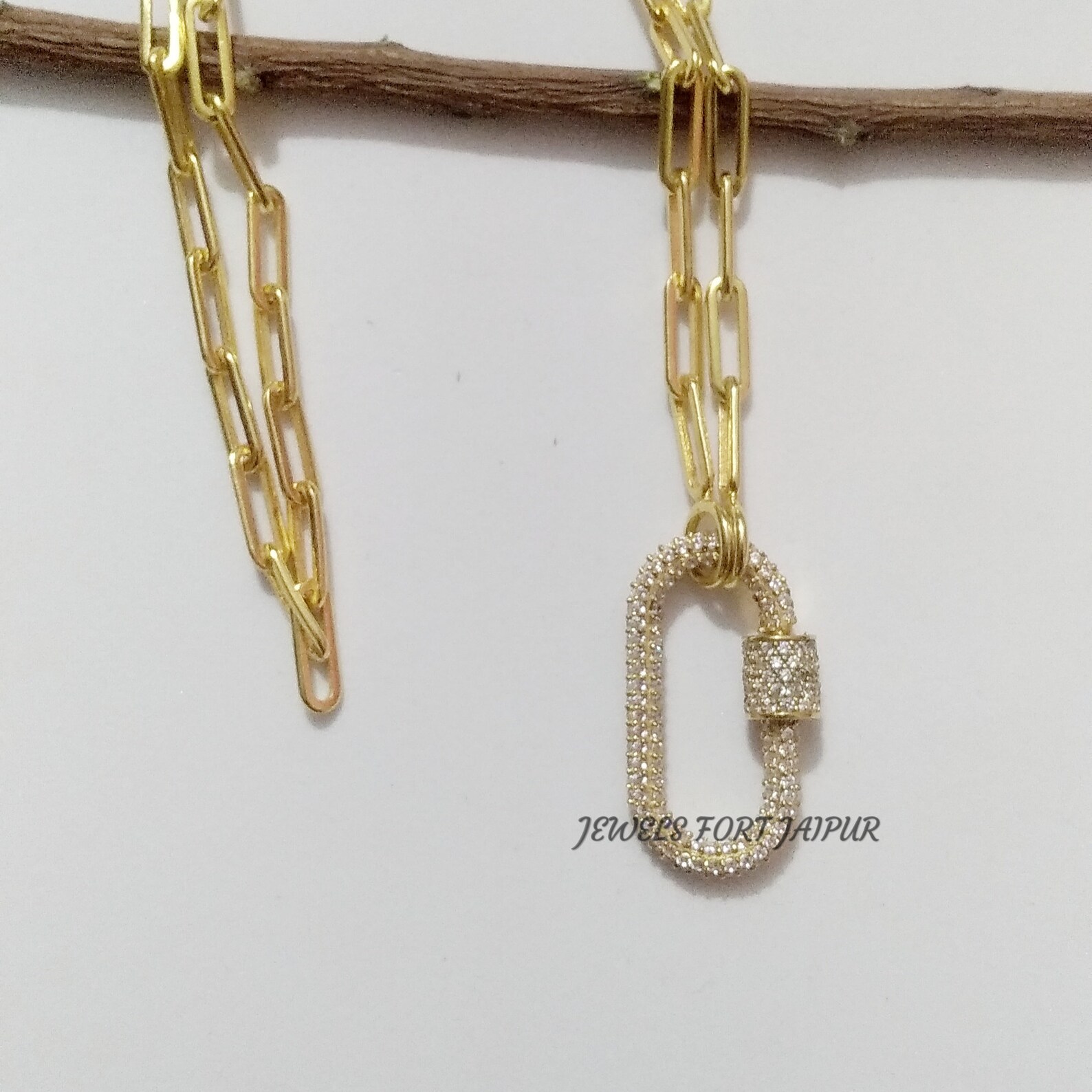 925 Silver Carabiner Jewelry, Diamond Carabiner Lock, Gold Vermeil