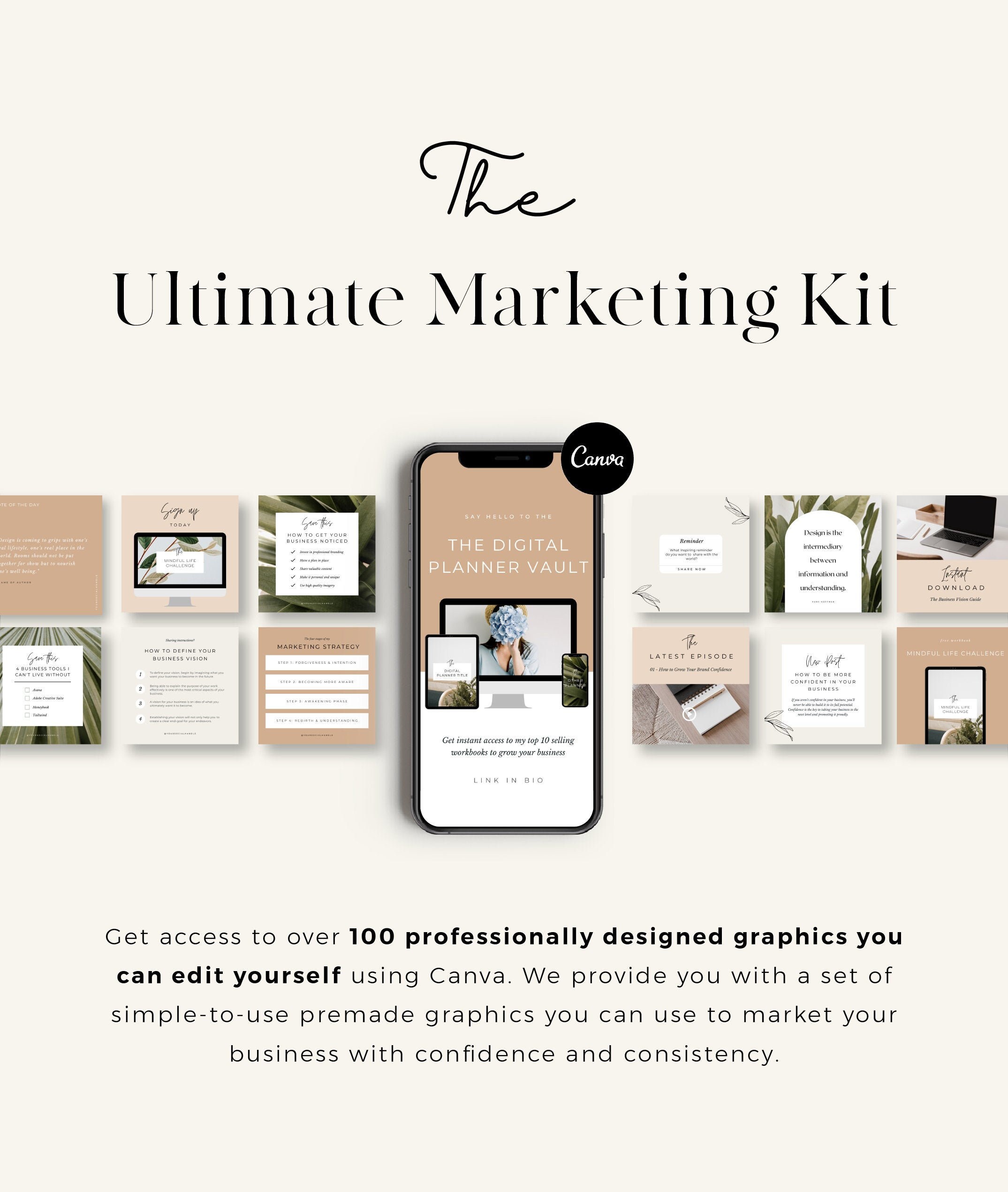 The Ultimate Marketing Kit Canva Template Suite Workbook Etsy
