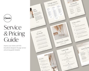 Service and Pricing Guide Template: Customizable Canva Design (A4)