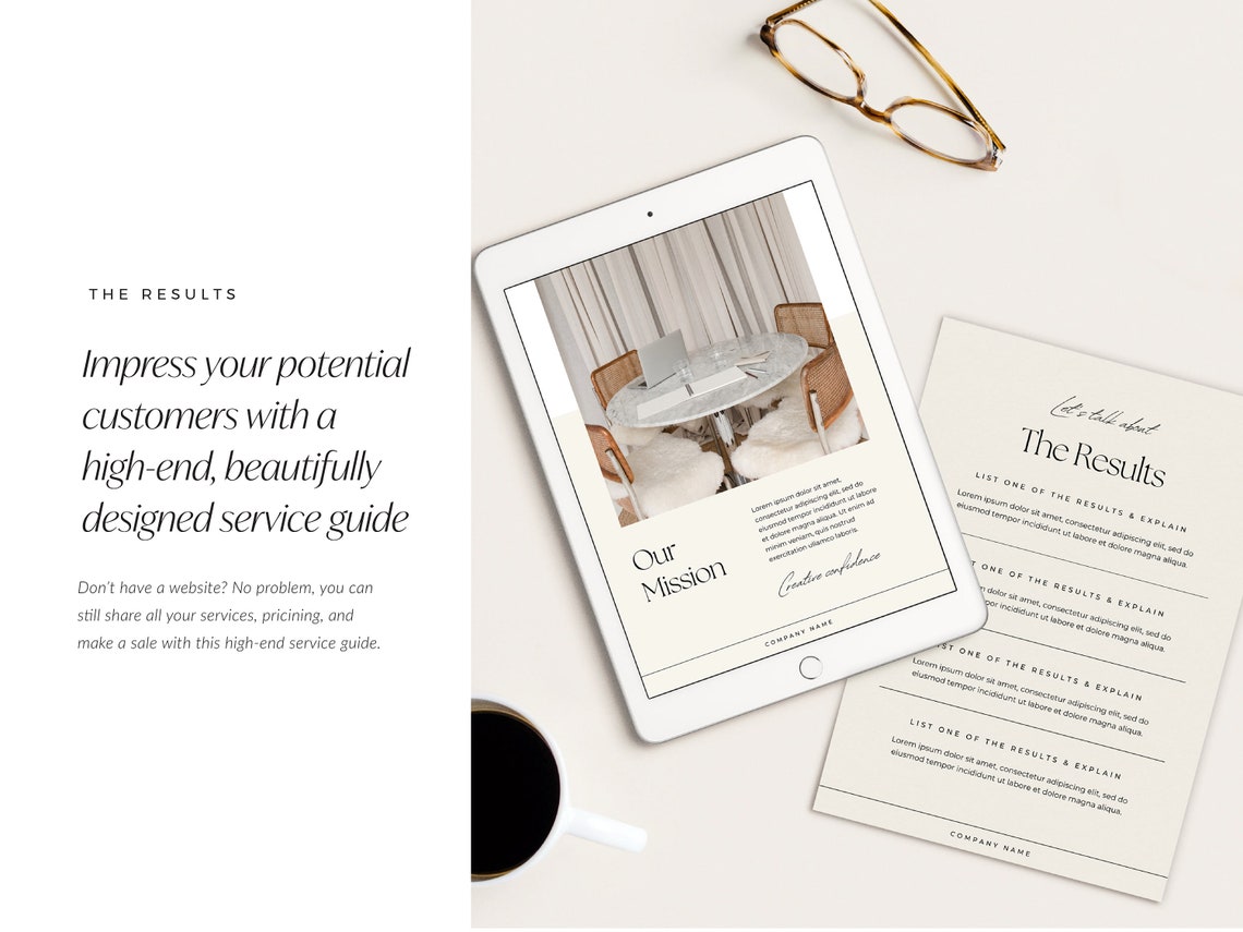 Service and Pricing Guide Template: Customizable Canva Design (A4) - Etsy