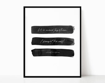 We Were Together I Forget the Rest • Walt Whitman Quote • Watercolor Wall Art • Black and White Printable • Instant Download • Modern Print