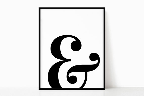Ampersand Printable and Symbol typography Print Black | Etsy