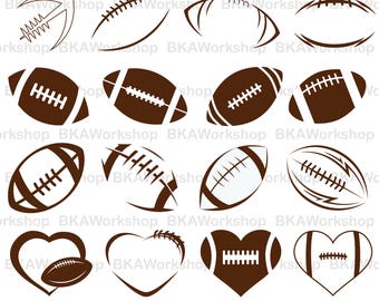 Download Football heart svg | Etsy