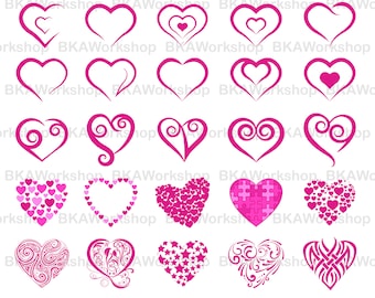 Heart svg - Heart clipart svg - Heart clipart - Heart digital clipart for Design or more, files download svg, png, dxf