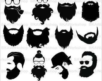 Beard svg - Long Beard svg - Long Beard clipart - Long Beard digital clipart for Design or more, files download, eps, png, jpg, svg