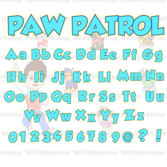Download Paw Patrol rounder font svg Paw Patrol font Paw Patrol | Etsy