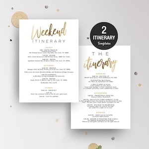 Modèle d'itinéraire, calendrier, agenda, logistique, ordre du jour du week-end, EVJF, EVJF, enterrement de vie de jeune fille, anniversaire, mariage, téléchargement immédiat