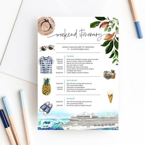 Kreuzfahrt Vorlage, Familienurlaub, Hochzeitsplaner, Urlaub, Junggesellinnenabschied, Geburtstag, Wochenende, Sofort Download, LAK01