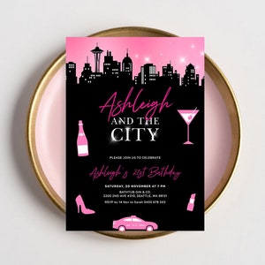 SAN DIEGO City Birthday Invitation Template, In The City Theme, 40th Bday Invite, Turning Forty, 40, Templett, Editable Template, SATC