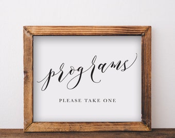 Wedding Program Sign Printable Download