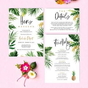 Baby Shower Instant Download 18x24 A2 /& A1 TROP01 Welcome Party Sign Board Tropical Leaf 24x36 Bachelorette Party Editable Template