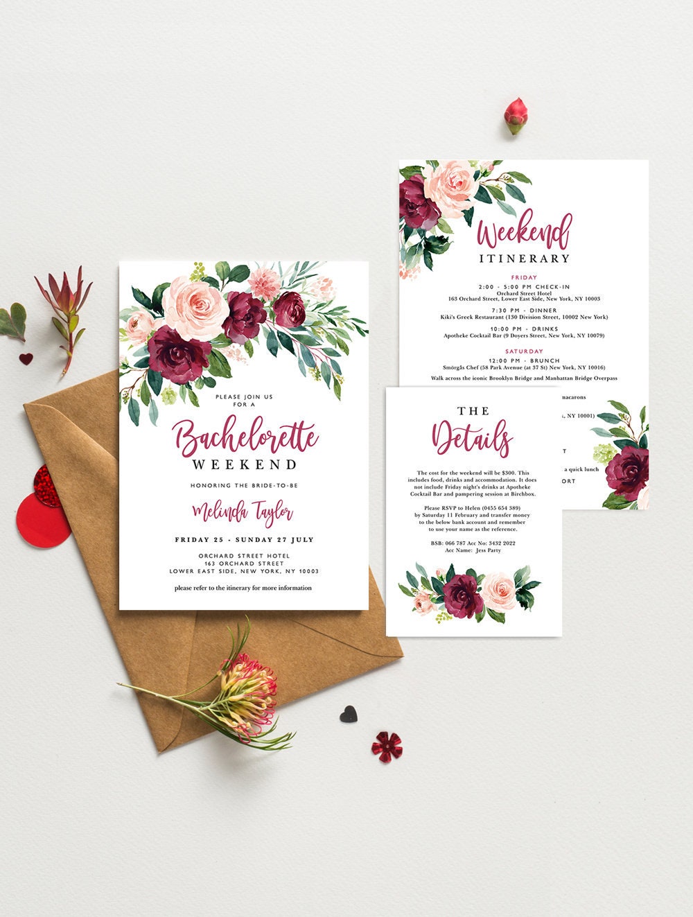 Pink and Maroon Baby Shower Invite - Etsy