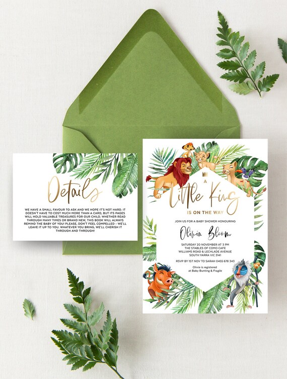Lion King Theme Baby Shower Invitation Simba Safari Jungle Etsy Lion King Theme Baby Shower Invitation Simba Safari Jungle Etsy