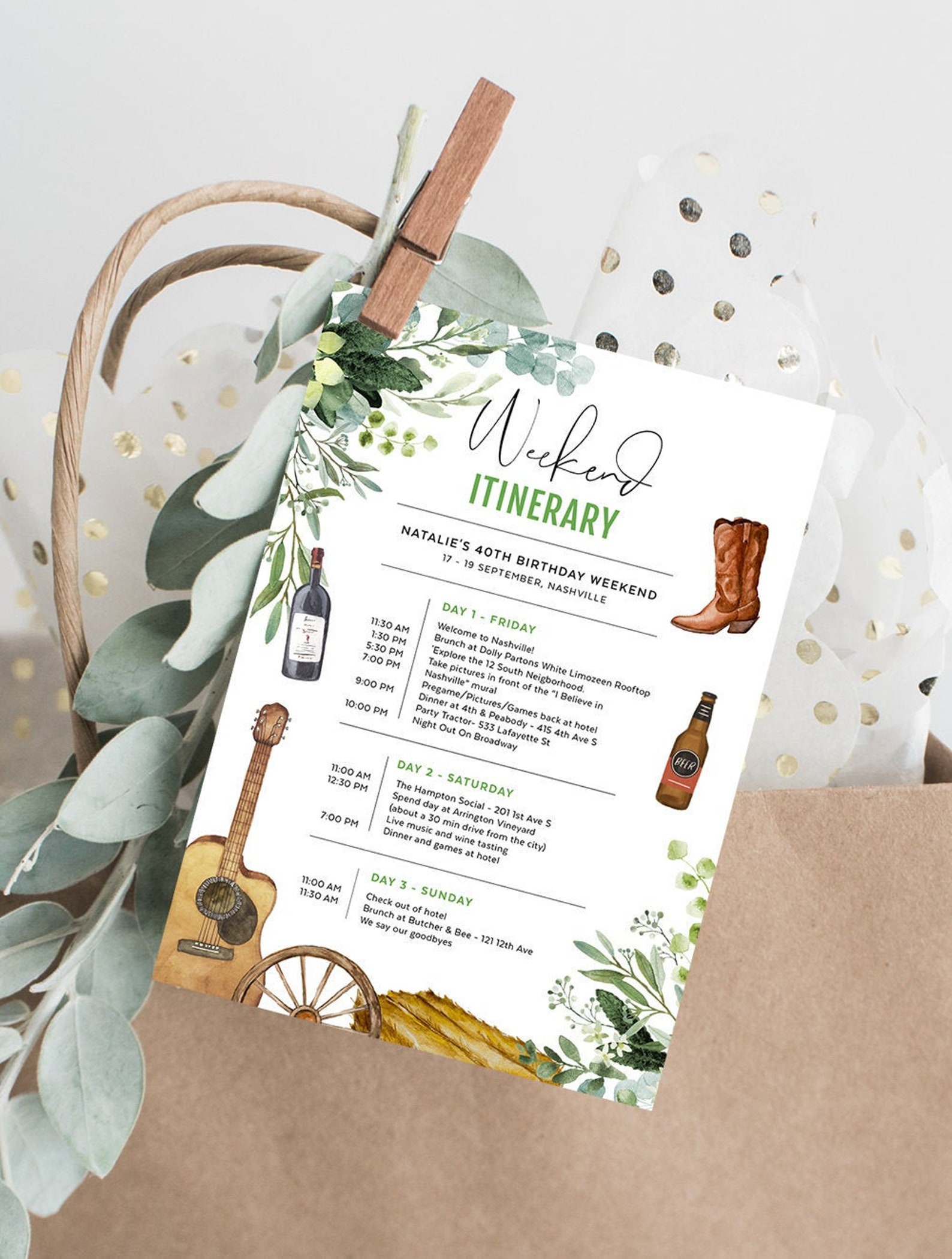 Nashville Itinerary Template Nashville Itinerary Template