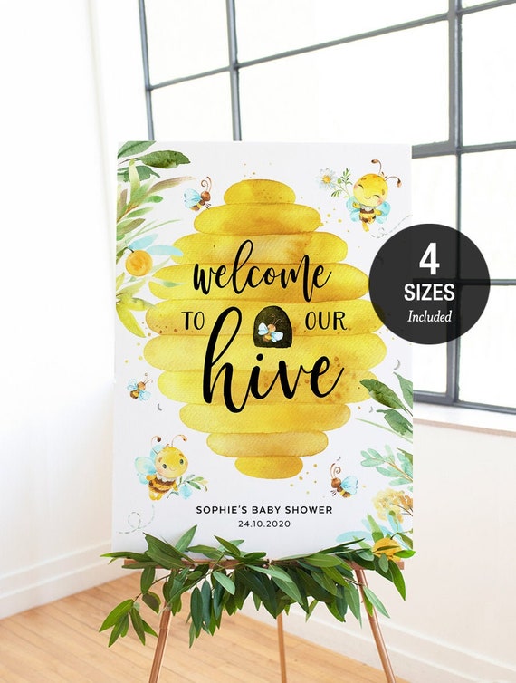 Baby Shower Instant Download 18x24 A2 /& A1 TROP01 Welcome Party Sign Board Tropical Leaf 24x36 Bachelorette Party Editable Template