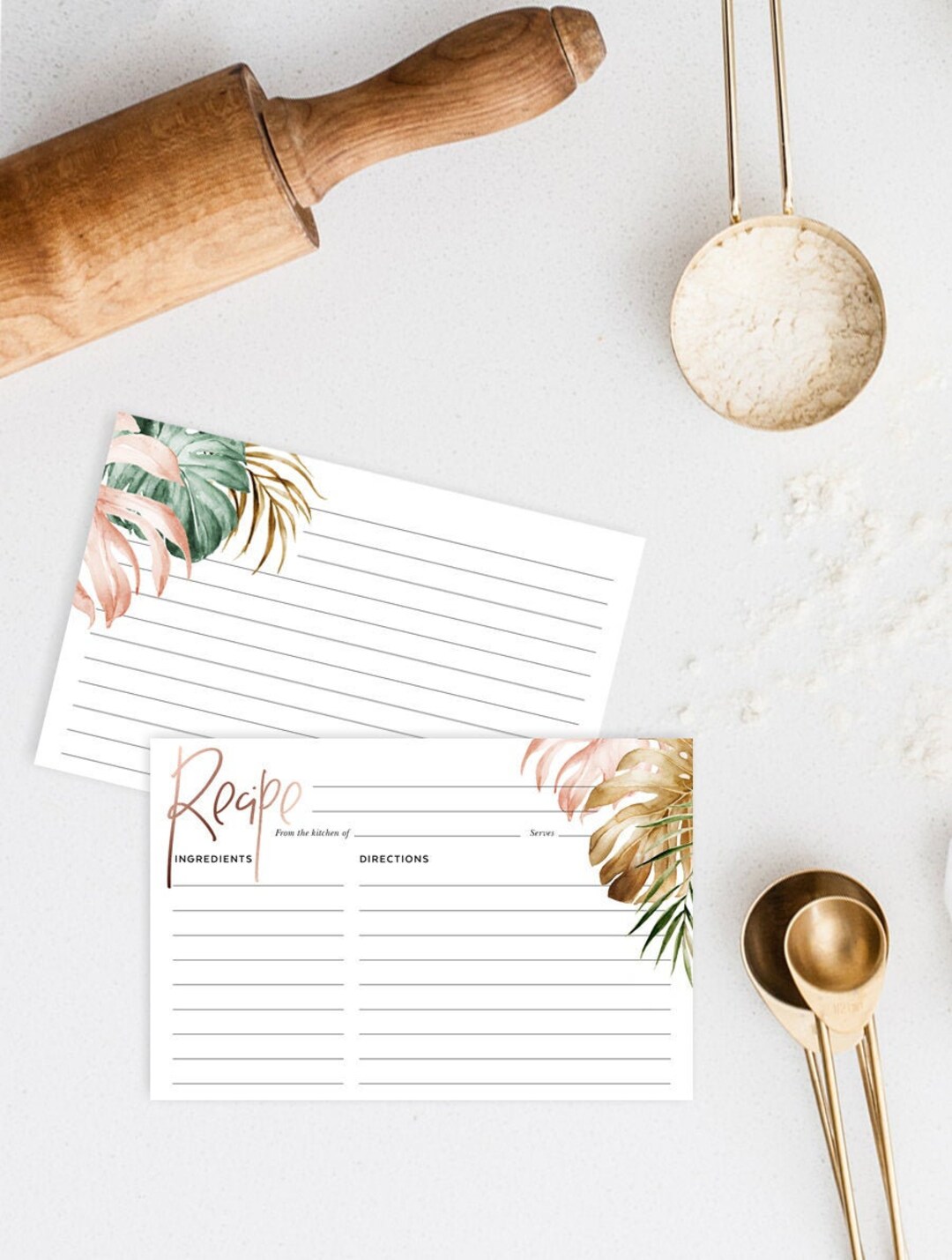 Recipe Card Bridal Shower Ideas Recipe Insert Tropical Etsy