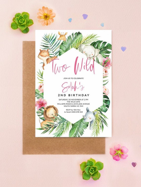 1&deg; INVITI COMPLEANNO, Carini Animali Della Giungla, Selvaggi