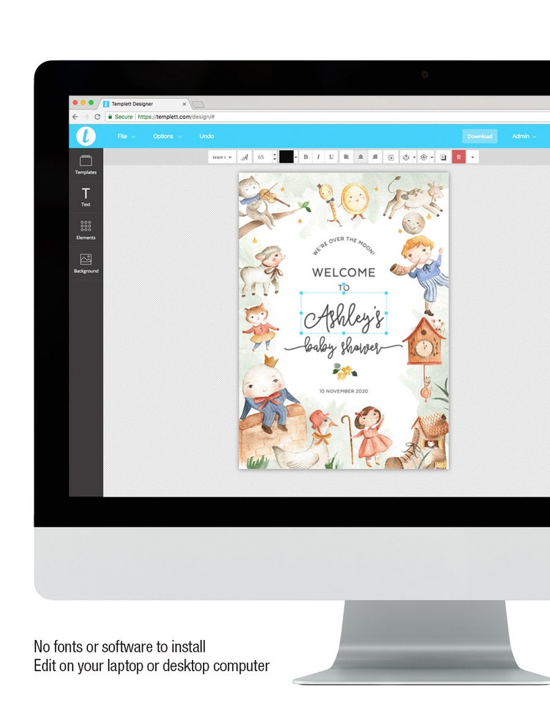 Book Nursery Rhyme Baby Shower Welcome Sign Party Board | Etsy