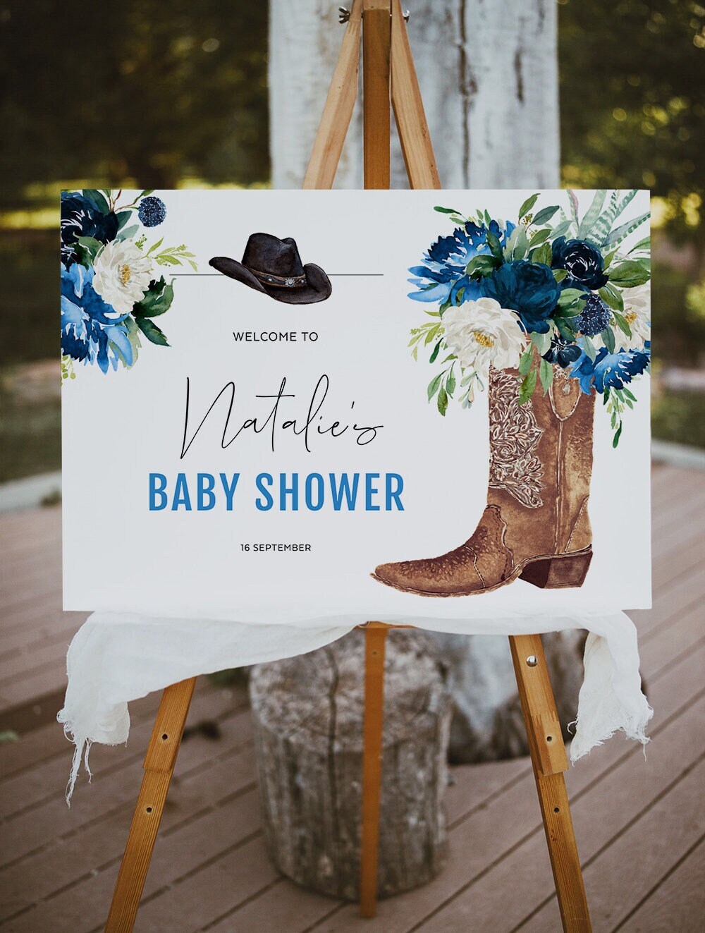 FHZON Western Cowboy Milestone Blanket - 48x40in Baby Photo Prop & Swaddle Blanket For Newborn Photos