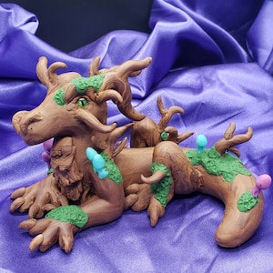 OOAK Ancient Swamp Dragon, Polymer Clay Sculpture, Fantasy Figurine