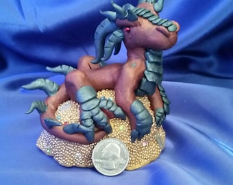 OOAK Treasure Hoarding Dragon Figurine