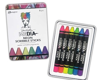 Dina Wakely NEON SCRIBBLE STICKS Set #4 Water Soluble Pigment Sticks