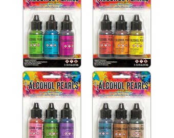 Ranger Tim Holtz Alcohol PEARLS Ink Set 4 3 packs 12 bottles Color SPECTRUM series