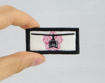 Huey Helicopter Japanese Sakura Flower Small Patch