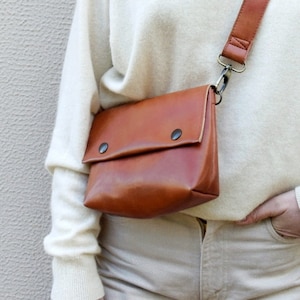 Vegane Leder-Clutch-Tasche, Gürteltasche, abnehmbarer verstellbarer Riemen, Gürteltasche, Bauchtasche, Bauchtasche, Sakka, handgemacht